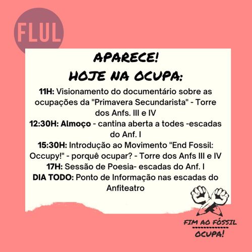 Agenda Ocupa da FLUL - Faculdade de Letras da Universidade de Lisboa