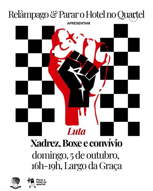 Luta - Parar o Hotel no Quartel e as modalidades de Xadrez e Boxe do Relâmpago