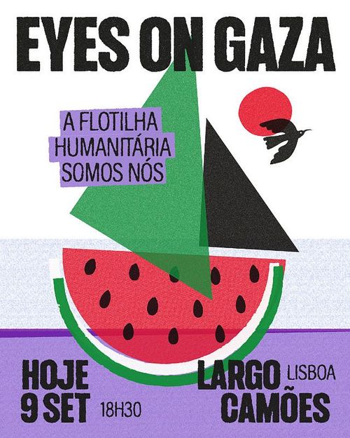 Protesto espontâneo em apoio à Sumud Flotilla