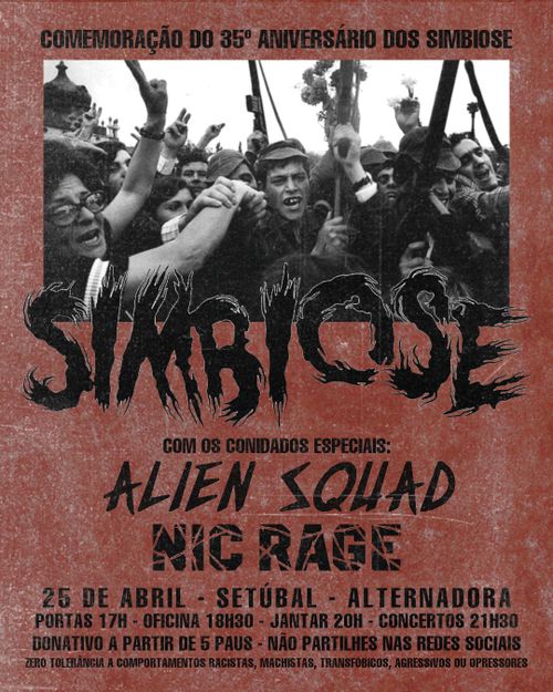 25 de Abril na Alternadora com Simbiose, Alien Squad e NICxRAGE