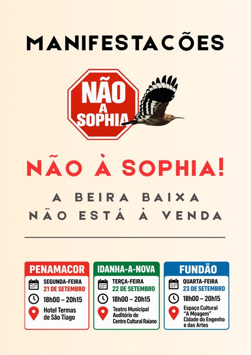 🛑 NÃO À SOPHIA: AGORA É A VEZ DA BEIRA BAIXA! Manifestação no FUNDÃO