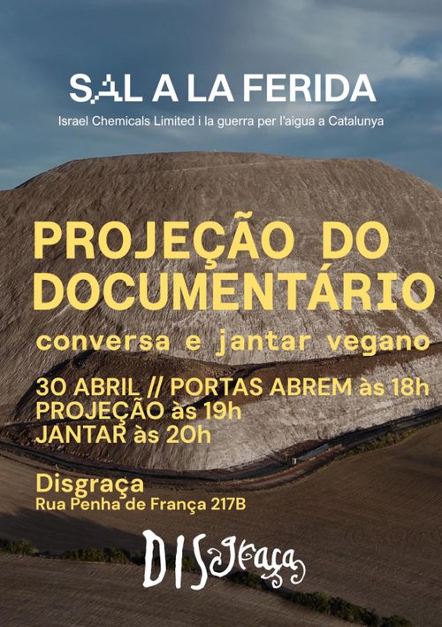 [cinema + conversa + jantar] SAL A LA FERIDA No to mines! Free Palestine! 