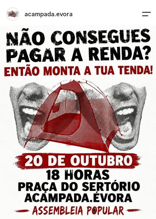 Não consegues pagar a renda? Então monta a tua tenda!