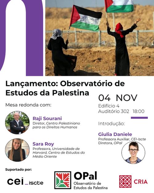 Lançamento do Observatório de Estudos da Palestina (OPal)