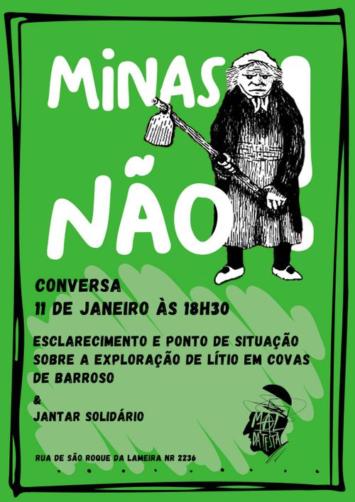 Conversa sobre a exploração de lítio em Covas do Barroso  + jantar solidário