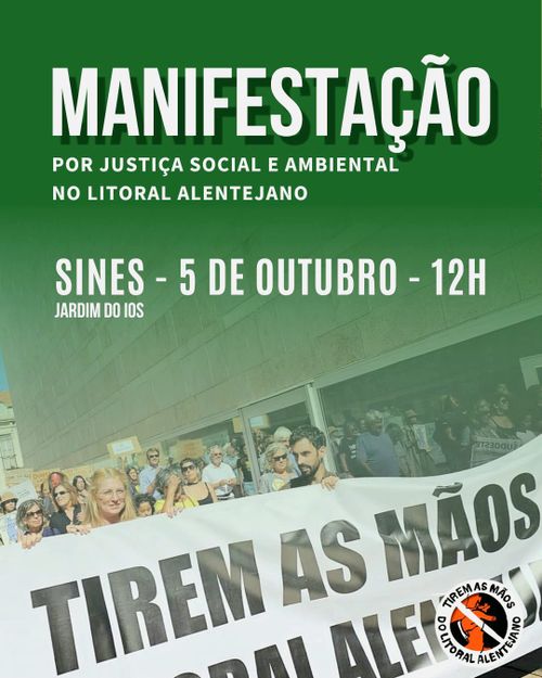 Manifestação por justiça social e ambiental no litoral alentejano
