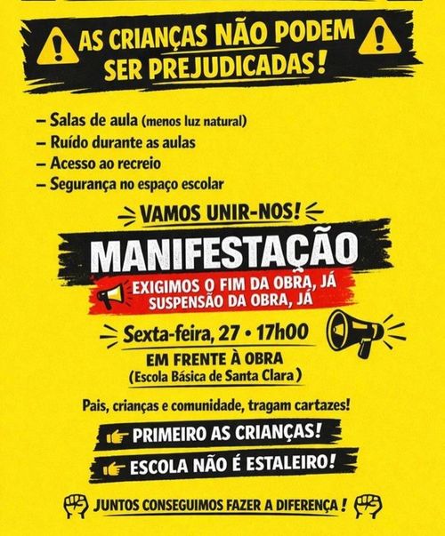MANIFESTAÇÃO Exigimos o Fim da Obra Já - Suspensão da Obra Já