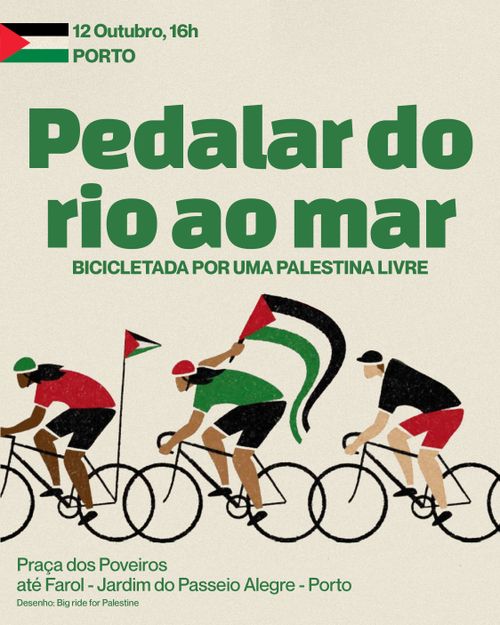 Pedalar do rio ao mar - Bicicletada por Palestina Livre