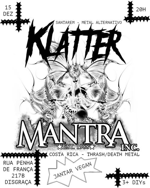 Mantra (Death Metal de Costa Rica) + Klatter (Metal Alternativo de Santarém)