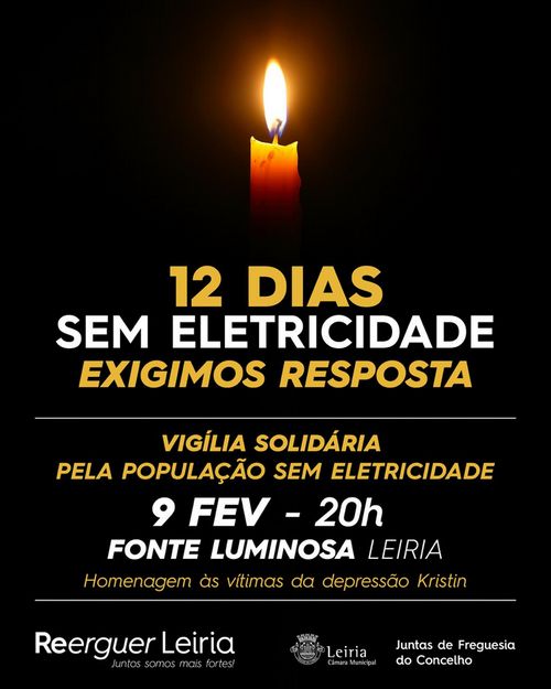 Vigília Solidária em Leiria - 11 dias sem eletricidade – Exigimos resposta