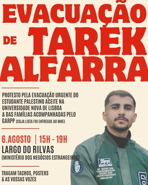 🚨 PROTESTO URGENTE PELA EVACUAÇÃO DE TAREK E FAMÍLIAS EM GAZA 🚨