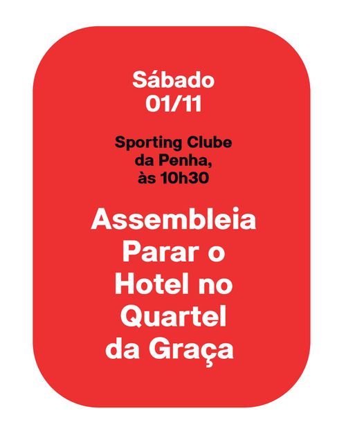 Assembleia Parar o Hotel no Quartel da Graça