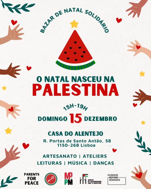 Bazar Natal Solidário - O Natal Nasceu na Palestina