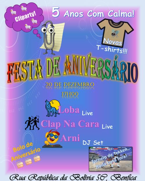 💥 5º Aniversário Com Calma 💥