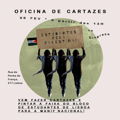 Oficina de Cartazes - Manifestação Palestina Livre Lisboa