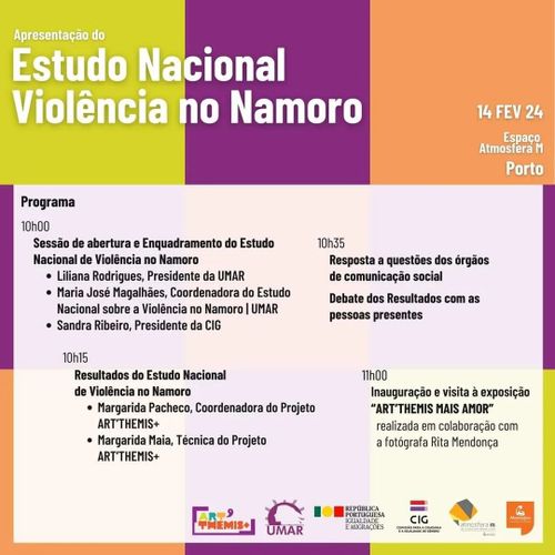 Apresentação do Estudo Nacional sobre Violência no Namoro e inauguração da Exposição "ART'THÉMIS MAIS AMOR"