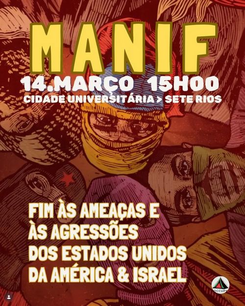 ✊🏻 MANIF: CONTRA O IMPERIALISMO E O GENOCÍDIO