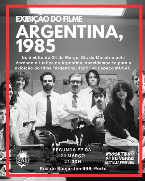 Exibição do filme “Argentina, 1985”