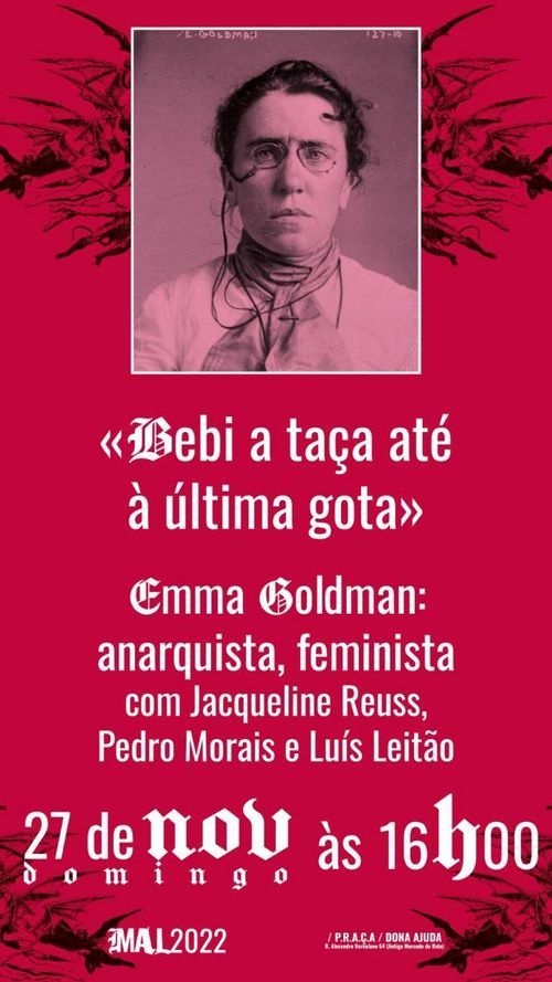"Bebi a taça até à ultima gota" - Emma Goldman: anarquista, feminista