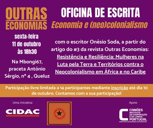 Outras Economias #3 - Oficina de escrita criativa com Onésio Soda