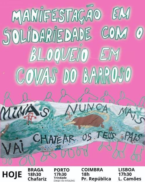 Manifestações de solidariedade com o povo com Covas do Barroso