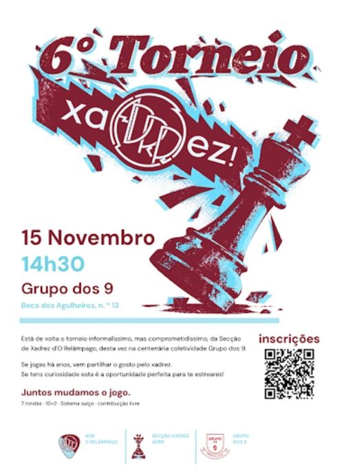 ♟♞ 6.º Torneio de Xadrez do Relâmpago ♛♜